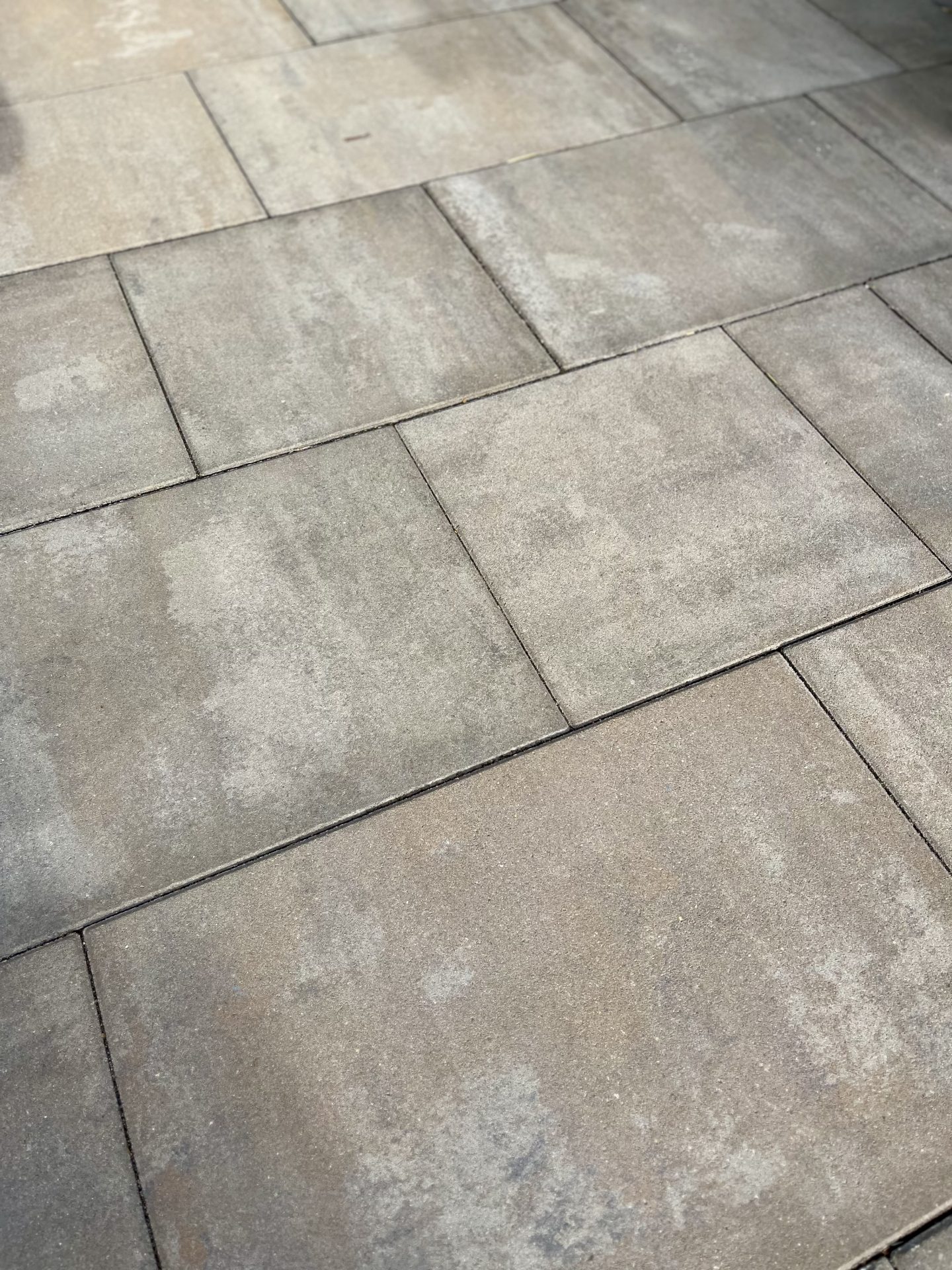 Close-up of gray stone pavement tiles