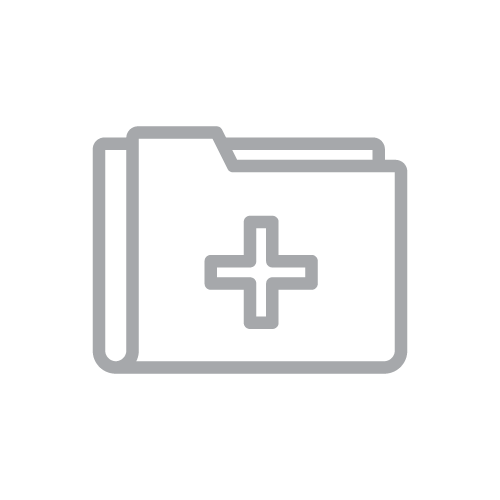 Medical folder icon with a cross symbol
