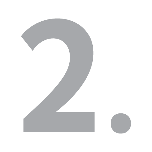 Number two with a period, gray color